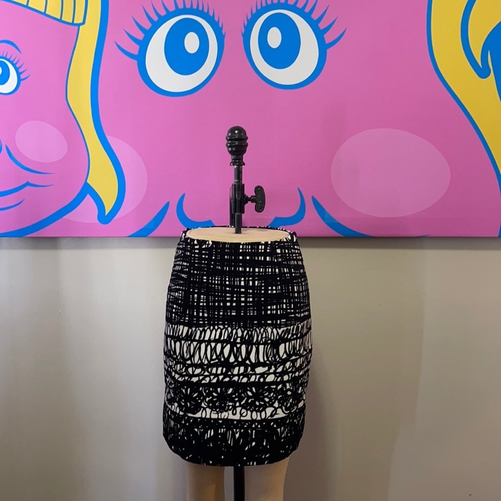 Moschino Cheap Chic Black White Velvet Skirt